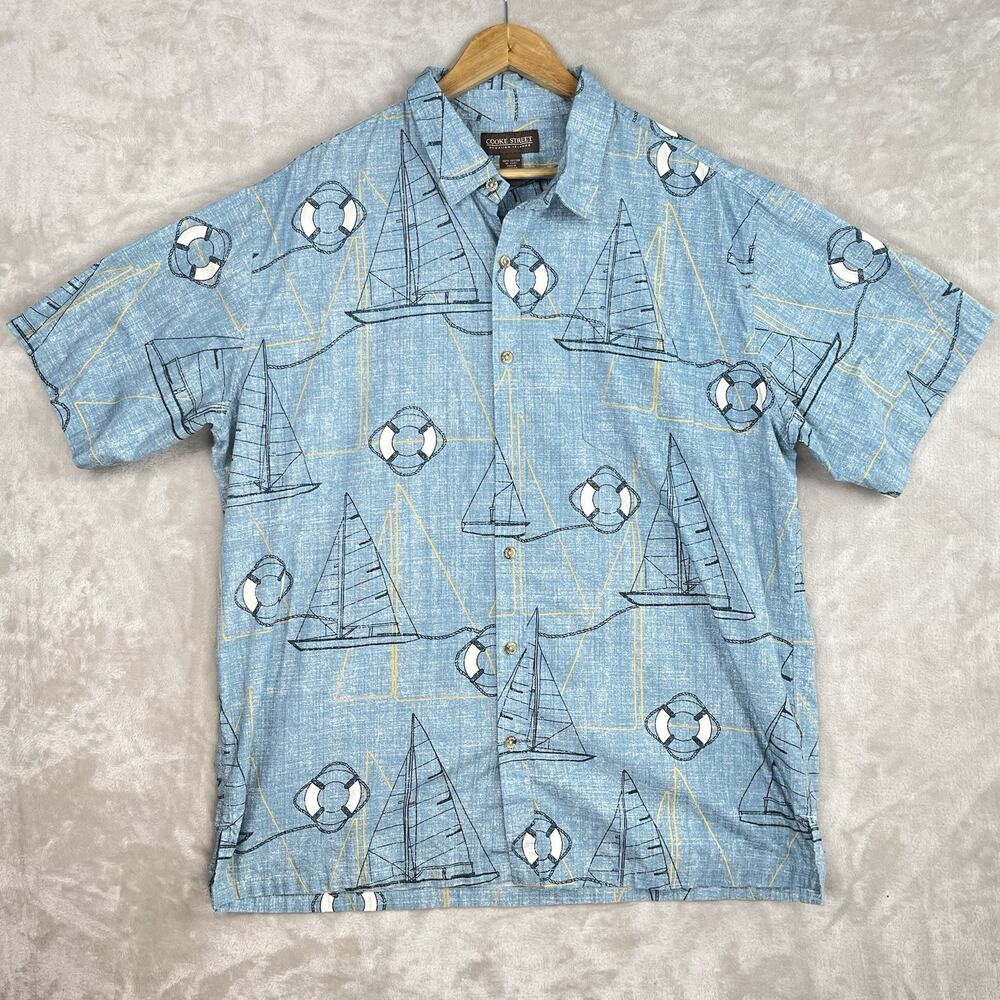 Vintage Cooke Street Honolulu Hawaiian Shirt 2XL Cotton Nautical Collectors